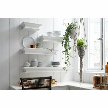 Homeroots 23 in. Classic White Floating Wall Shelf 397787